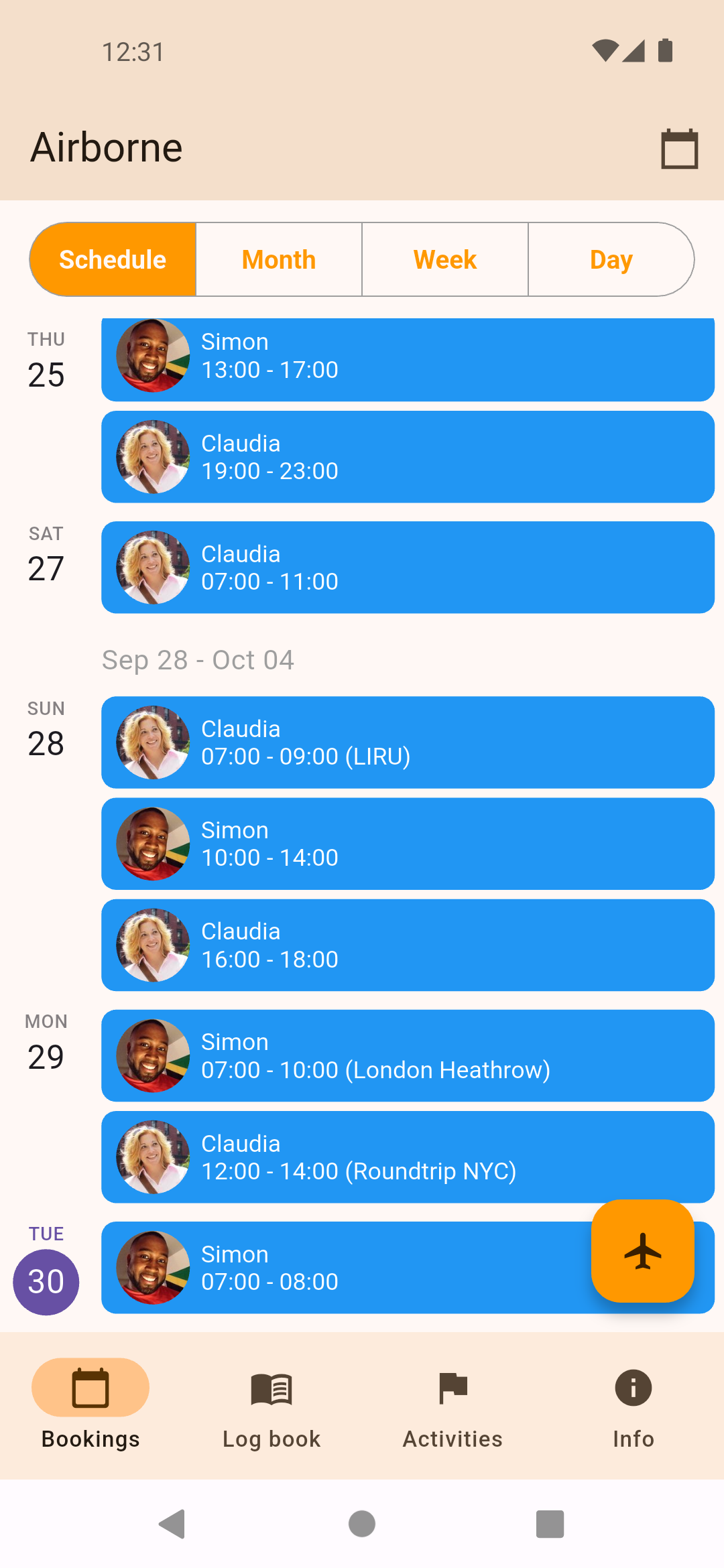 Bookings - Agenda